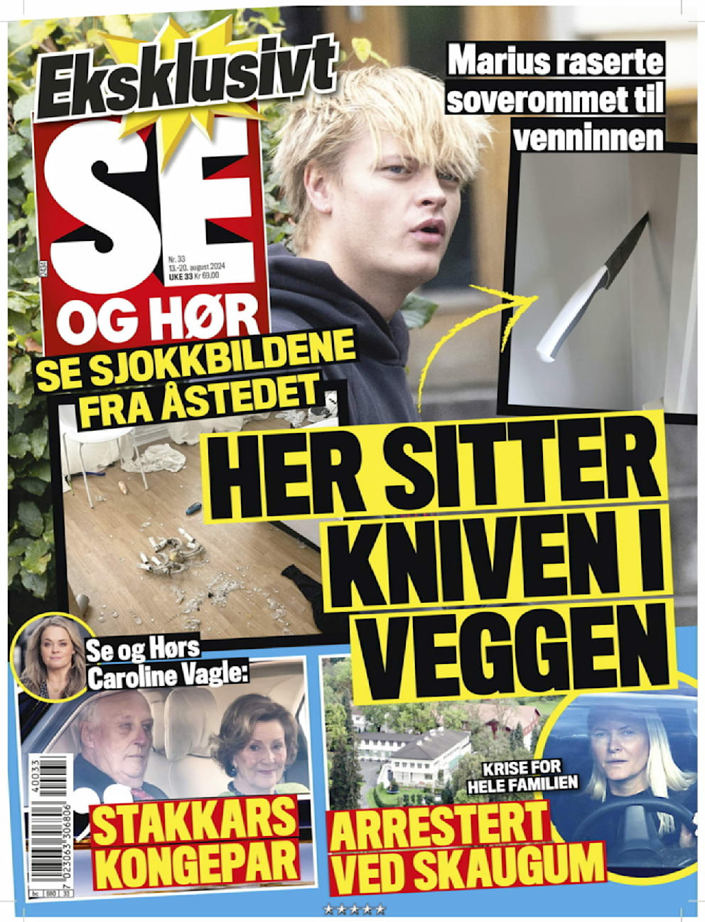 Im August 2024 hatte Marius schon einmal in der Wohnung seiner damaligen Freundin randaliert. Aufnahmen, die „Se og Hør“ damals vorlagen, zeigen ein Messer, das in der Wand steckt. In dieser Wohnung sollen sich nun erneut dramatische Szenen abgespielt haben