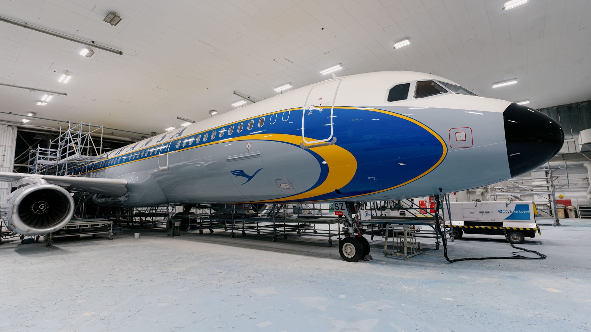 Der Lufthansa-Airbus A321-200 mit Sonderlackierung: Der Flieger musste aufgrund der Witterung auf ein anderes Ziel ausweichen.