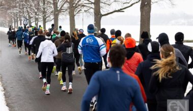 Marathon-Training am eiskalten Maschsee in Hannover