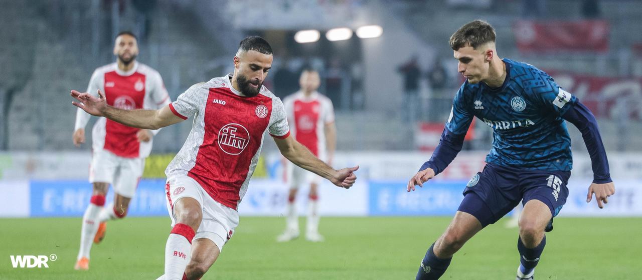 Essens Ramien Safi am Ball gegen Justin Janitzek von Wehen Wiesbaden | ddp/Revierfoto Essens Ramien Safi am Ball gegen Justin Janitzek von Wehen Wiesbaden