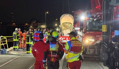 Frankfurt: Auto stürzt 8 Meter tief in Main