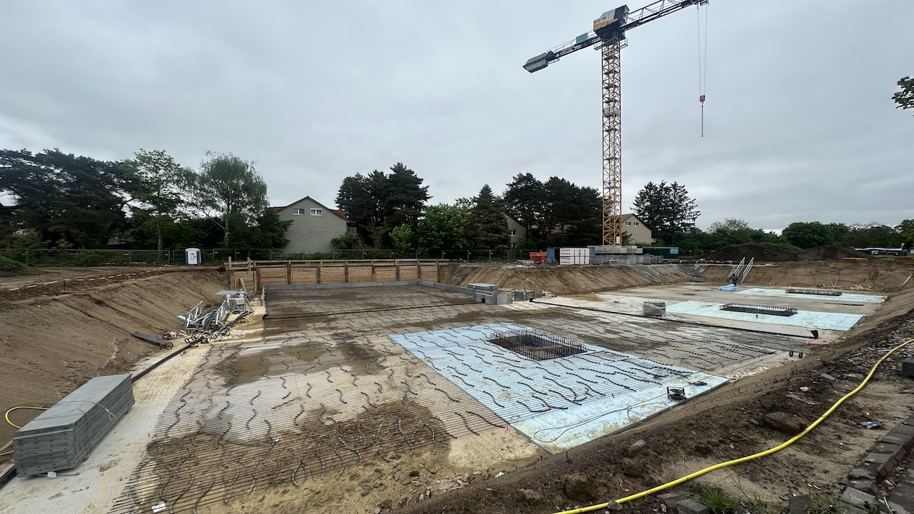 Das Baufeld für das Quartier "Lichtenrader Bogen" in Lichtenrade im Mai 2026.
