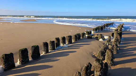 Sonniges Wetter am Strand von Westerland auf Sylt.