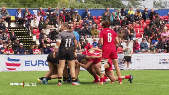 Szene von der Rugby-EM in Eidelstedt. | Screenshot Szene von der Rugby-EM in Eidelstedt.