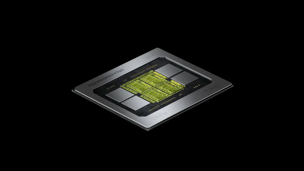 So etwa soll der KI-Chip von Tensordyne aussehen. Visualisierung: Tensordyne