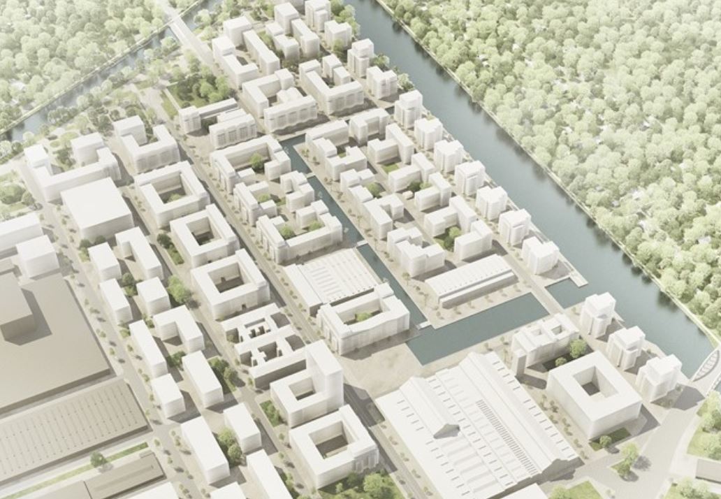 Die Visualisierung zeigt das Quartier „Das Neue Gartenfeld“ in Spandau.