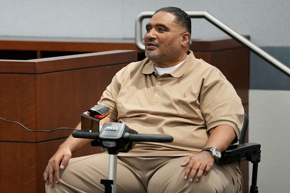 Der ehemalige Sicherheitschef Reggie Wright Jr. (62) während des Prozesses. Er ist Zeuge der Anklage