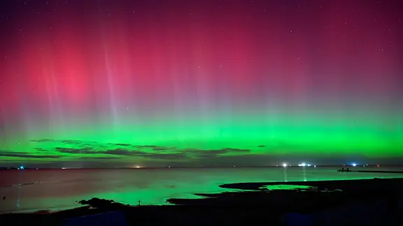 Polarlichter in Stein (Kreis Plön).