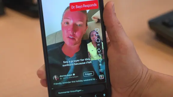 Ein Video, in dem eine Person mit Sonnenbrand zu sehen ist. | NDR, Sven Jachmann Ein Video, in dem eine Person mit Sonnenbrand zu sehen ist.