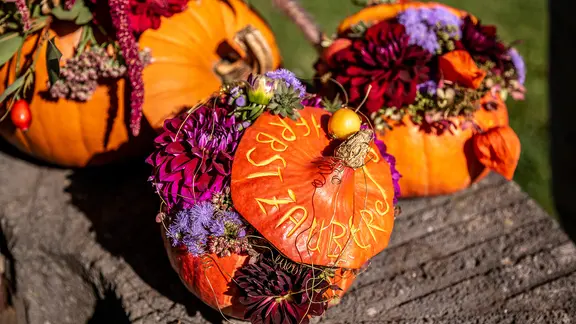 Herbstdeko mit Blumen und Kürbis | NDR, Udo Tanske Herbstdeko mit Blumen und Kürbis