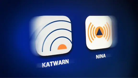 Das Logo der Apps KATWARN und NINA. | NDR Das Logo der Apps KATWARN und NINA.