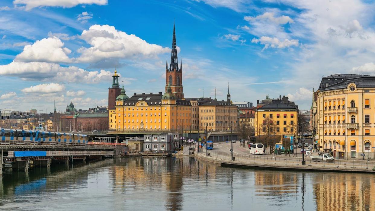 Stockholm Sweden, city skyline at Gamla Stan old town