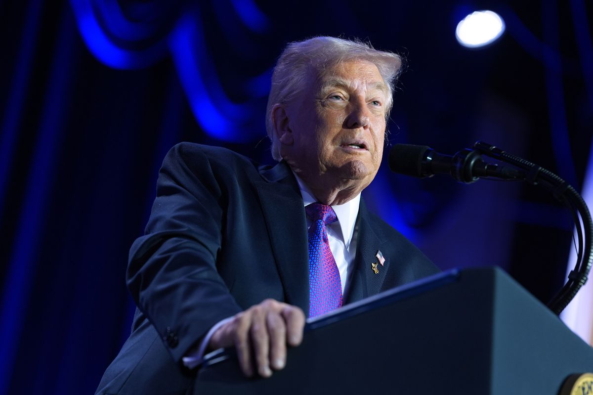 President Donald Trump speaks during the National Prayer Breakfast