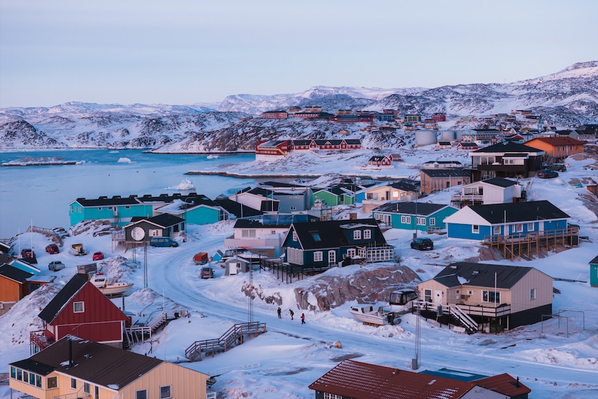 Homes in the snow.