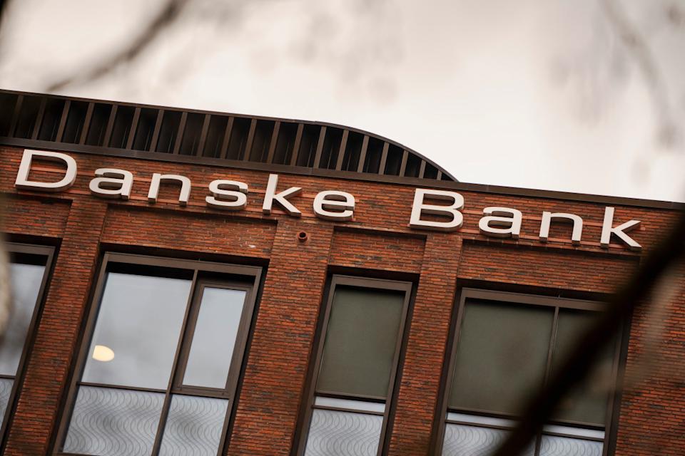 The headquarters of Danske Bank in Bernstorffsgade is pictured in Copenhagen, Denmark on February 12, 2025.