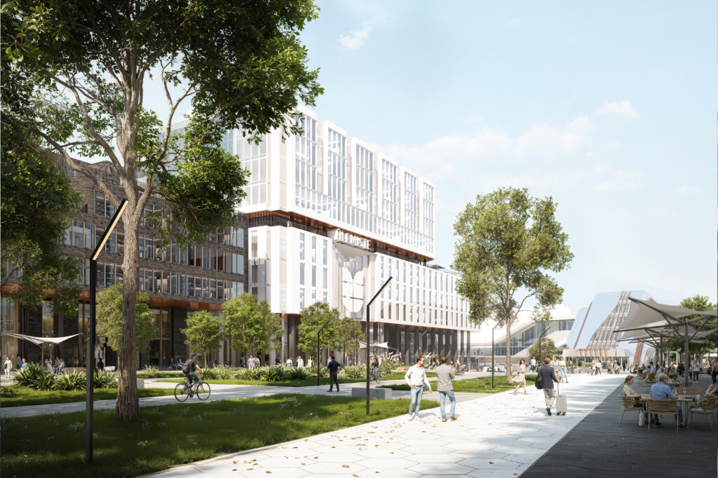 The proposed buildings in Ülemiste City. The visual by Mainor Ülemiste.