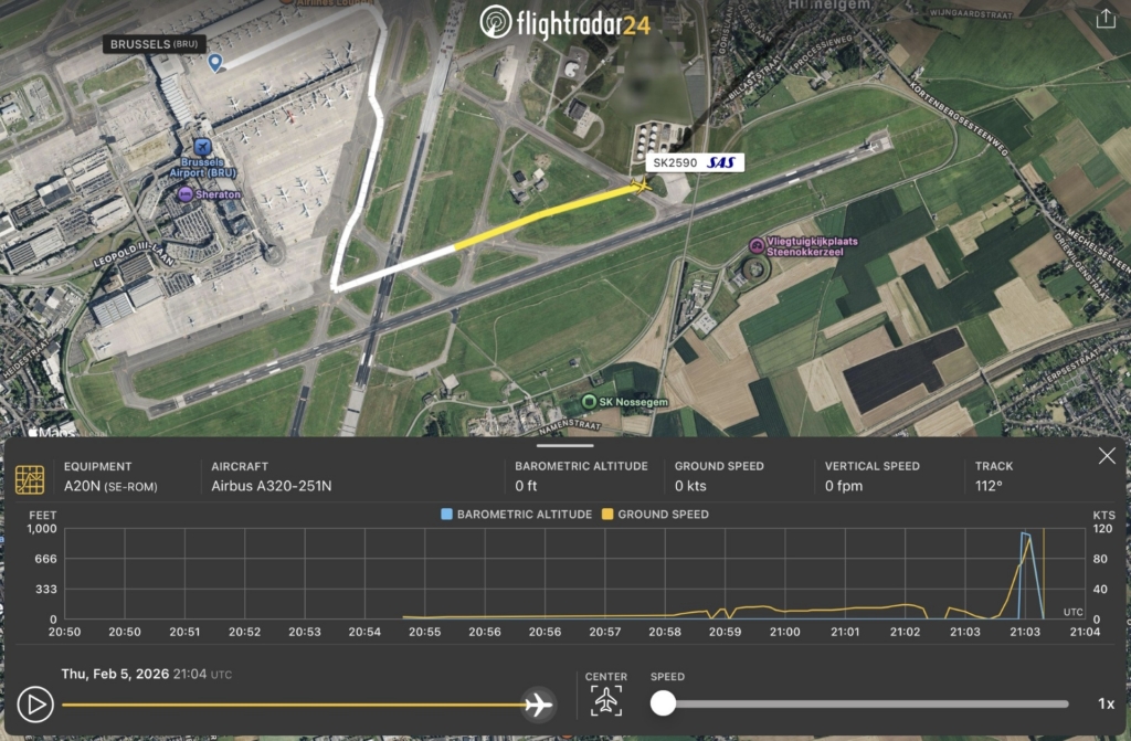 FlightRadar showing the incident