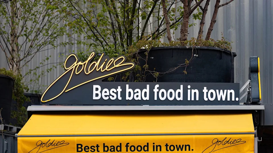 berlin, berlin, germany - 24 04 2024: a famous goldies snack station in berlin