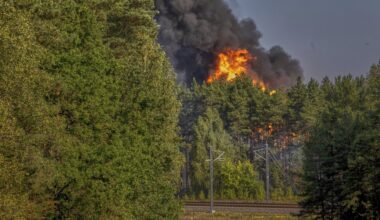 Explosions heard in Vilnius after rail cars loaded with gas catch fire