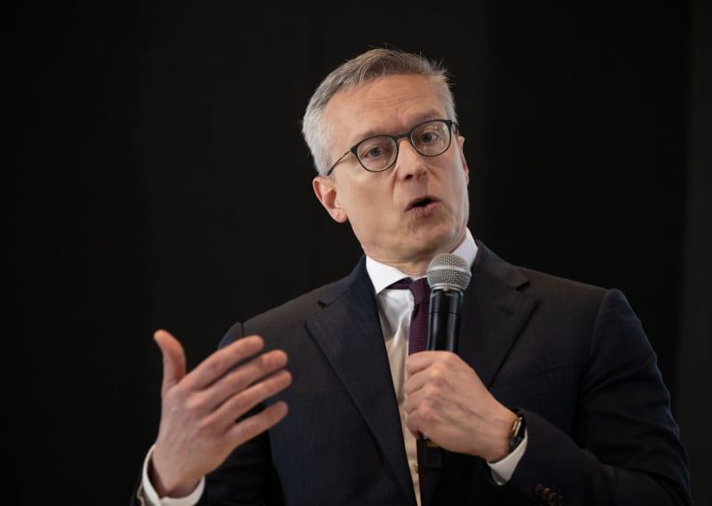 German Minister for Digital and Public Service Transformation Karsten Wildberger speaks during a press conference at the opening of the Google AI Center Berlin. Soeren Stache/dpa