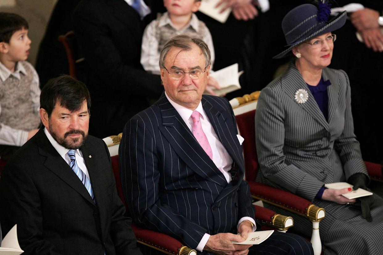 John Donaldson sits with Prince Henrik and Queen Margrethe of Denmark during the Royal Christening of Prince Christian on Jan. 21, 2006Credit: Chris Jackson/Getty