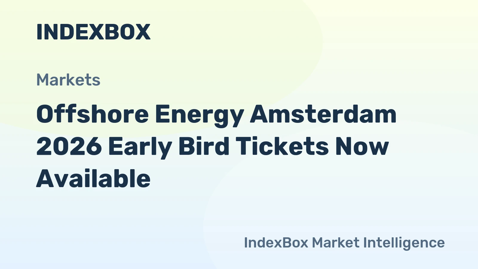 Offshore Energy Amsterdam 2026 Early Bird Discount – 25% Off Until June 30 - News and Statistics