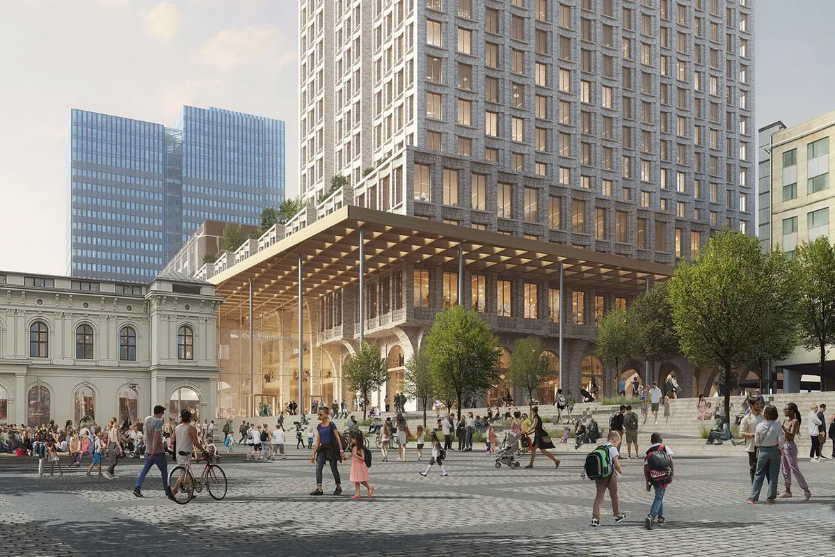 Official project image of the planned Oslo S redevelopment