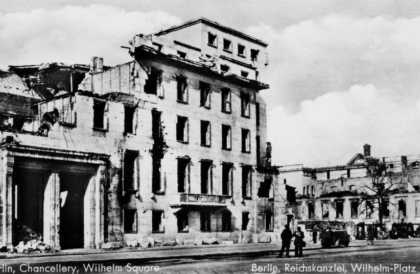 Old Reich Chancellery, Wilhelm Platz, Berlin, Germany. Damaged in air raids and the Battle of Berlin, Soviet offensive between 16 April 1945  2 May 1945.