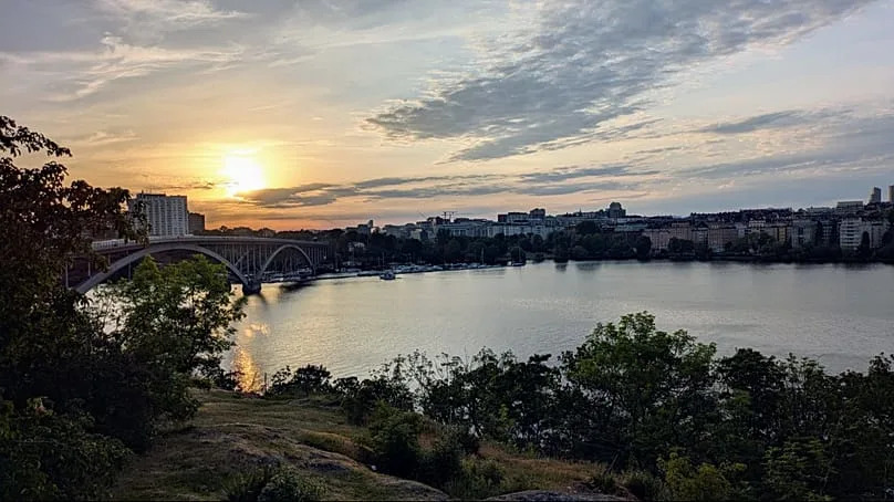 Sunset at around 10 pm from Långholmen in Stockholm
