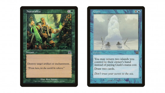 magic-the-gathering-premodern-martin-berlin-naturalize-gush Two old MTG cards that see regular play in Premodern - Naturalize and Gush