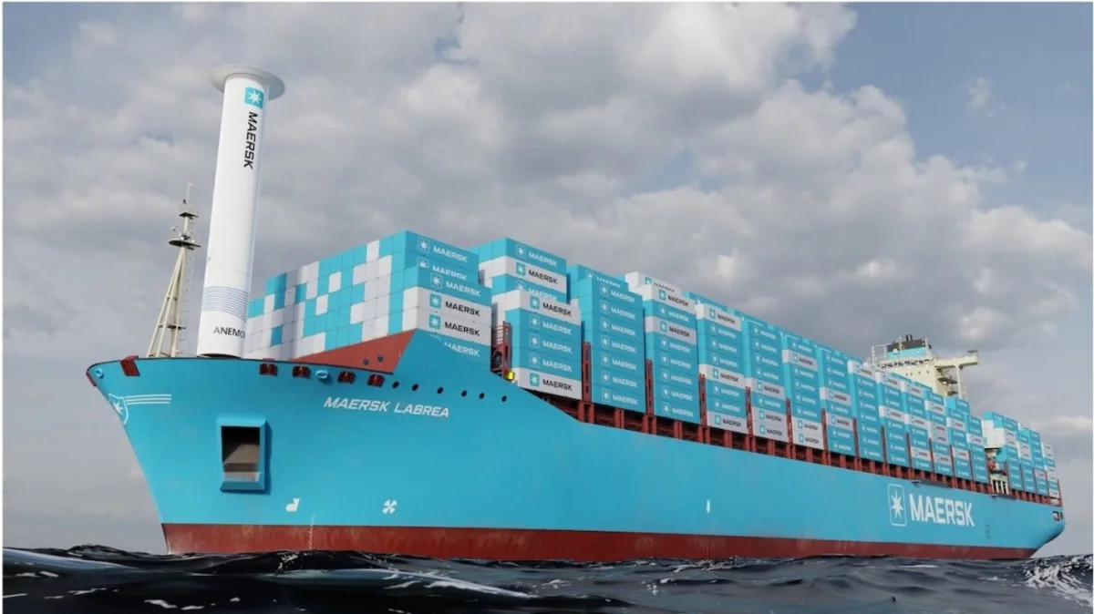 Maersk unfurls new sail power for container ship