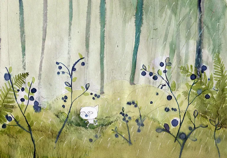 Marja-Liisa Plats illustreeris Hasso Krulli raamatu «Kiisuke ja veeuputus».