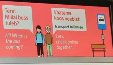 Tallinlane osutab keelelistele vigadele bussiekraanil, Transpordiameti sõnul on laused korrektsed