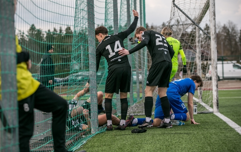 Viktor Plotnikovi karikamäng lõppes 2023. aastal 17 sekundiga. Foto: Katariina Peetson / jalgpall.ee (arhiiv)