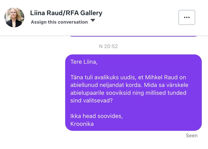 OTSUSTAS MITTE otse vastata. Liina Raud vastas Kroonika küsimusele kaudselt oma värske Instagrami postitusega.