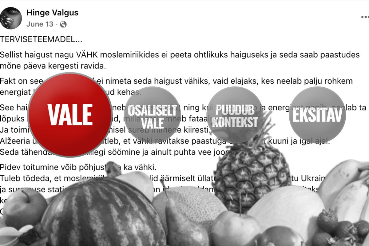 FAKTIKONTROLL | Kas moslemiriikides esineb vähki harvem ja seda ravitakse kergelt mõnepäevase paastuga? Ei