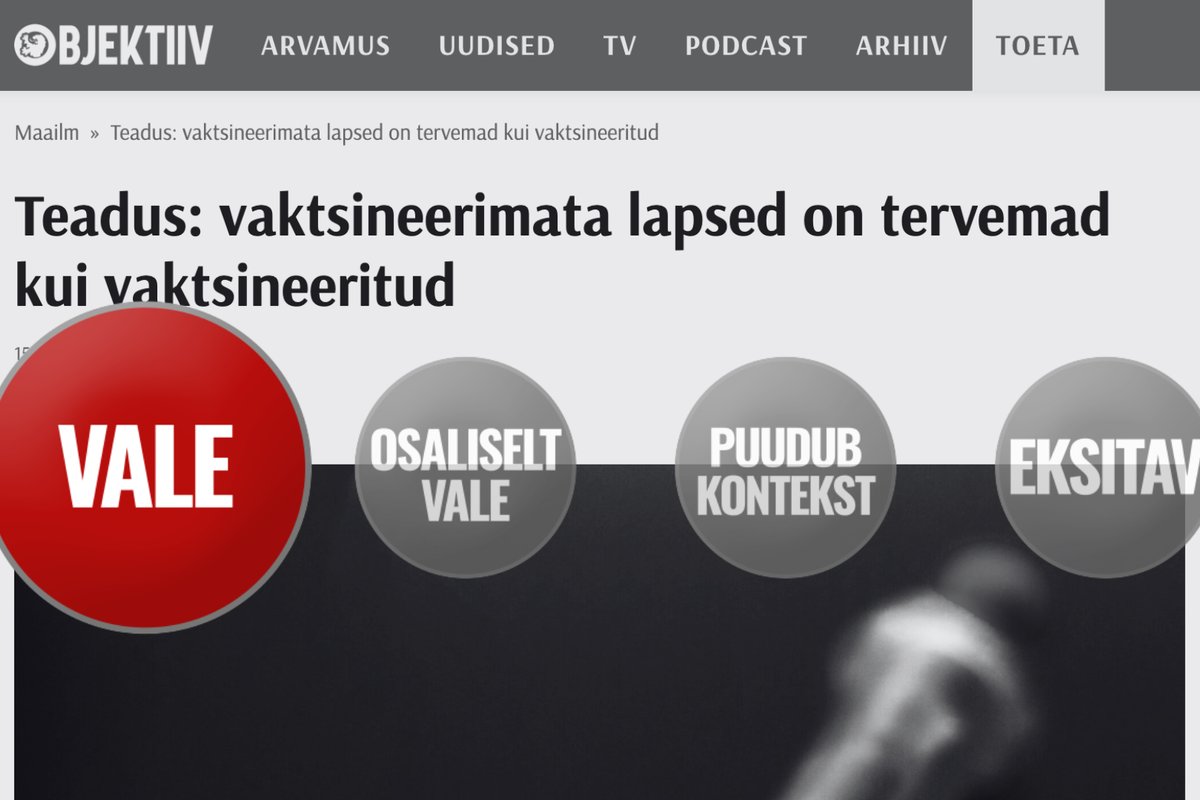FAKTIKONTROLL | Kas vaktsineerimata lapsed on tervemad kui vaktsineeritud? Ei, vastav uuring on ekslik