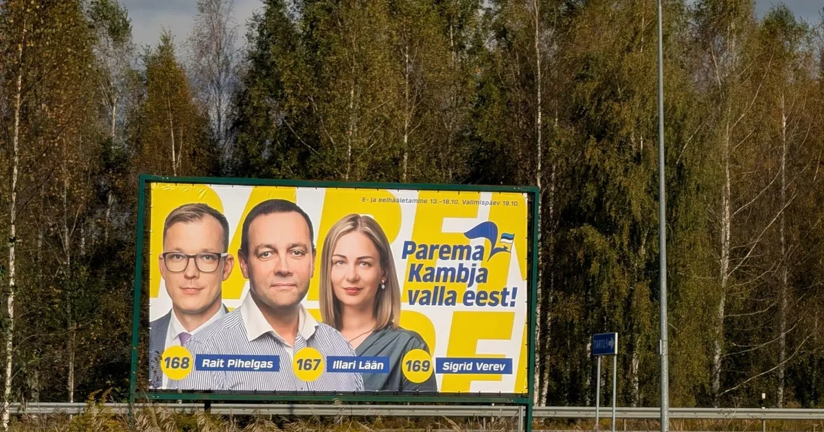 Kambja reformierakondlaste suur valimisplakat sattus valesse valda