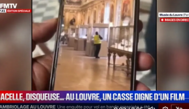 RÖÖV SEITSME MINUTIGA ⟩ Video näitab, kuidas üks varastest Louvre’is klaasvitriini lõikab
