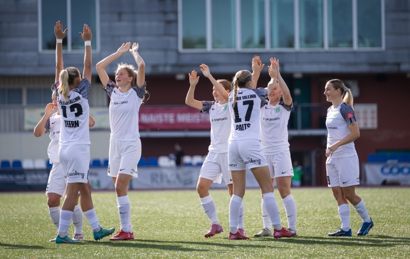 Flora naiskond kaitses edukalt tiitlit. Foto: Katariina Peetson / jalgpall.ee