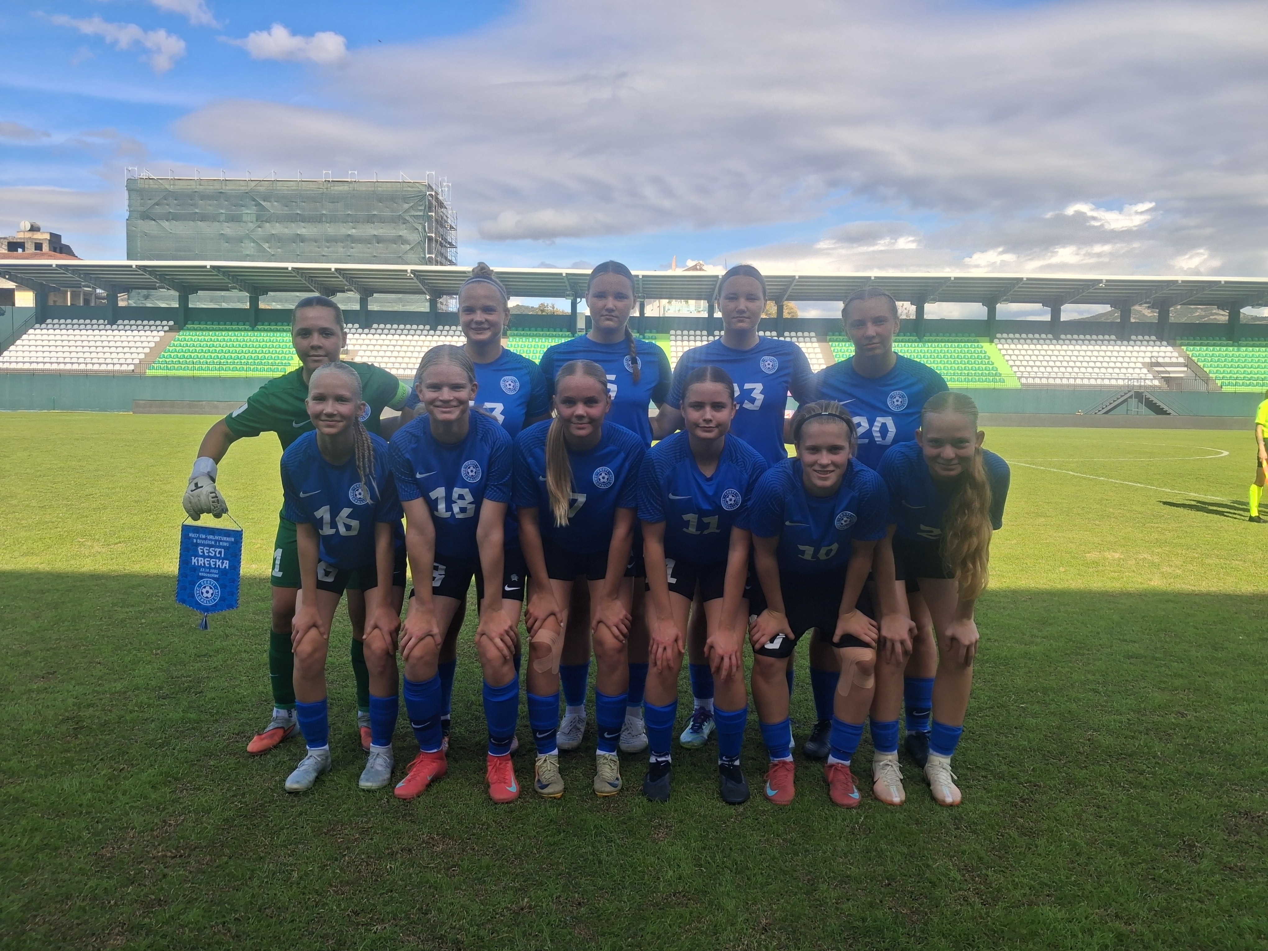 U17 neidude koondis. Foto: Eesti Jalgpalli Liit