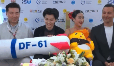 Hiina jäätantsupaar poseeris GP-l kava järel pehme ballistilise raketiga | Iluuisutamine