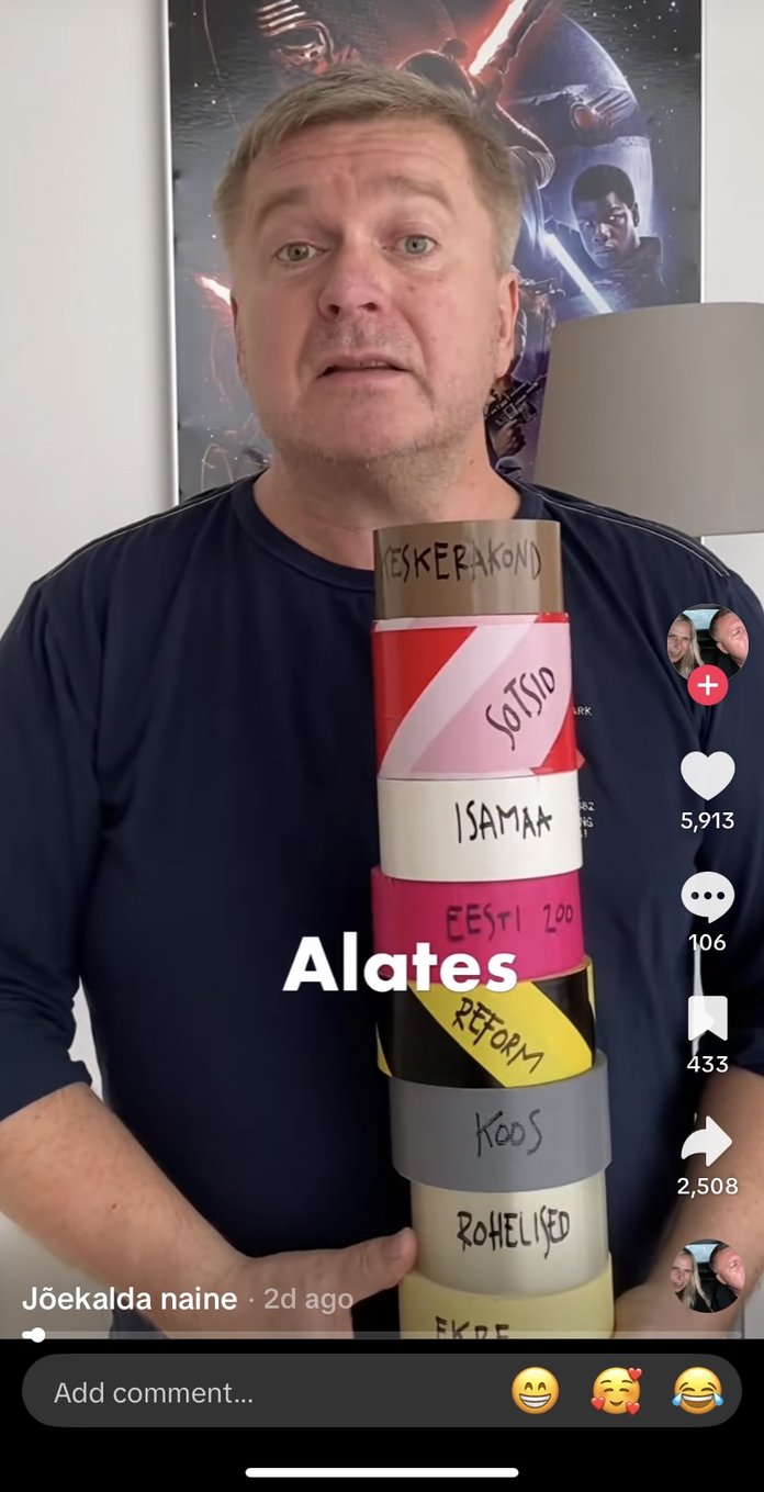 STOPPKAADER Kristjan Jõekalda oma postitatud videos.