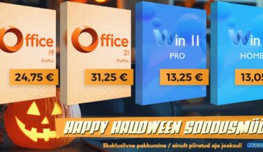 Liituge halloween’i-pidustustega! Hankige endale Lifetime Office 2021 Pro võti hinnaga 31,25 eurot! Võida 11 Pro hinnaga 13,25 eurot!