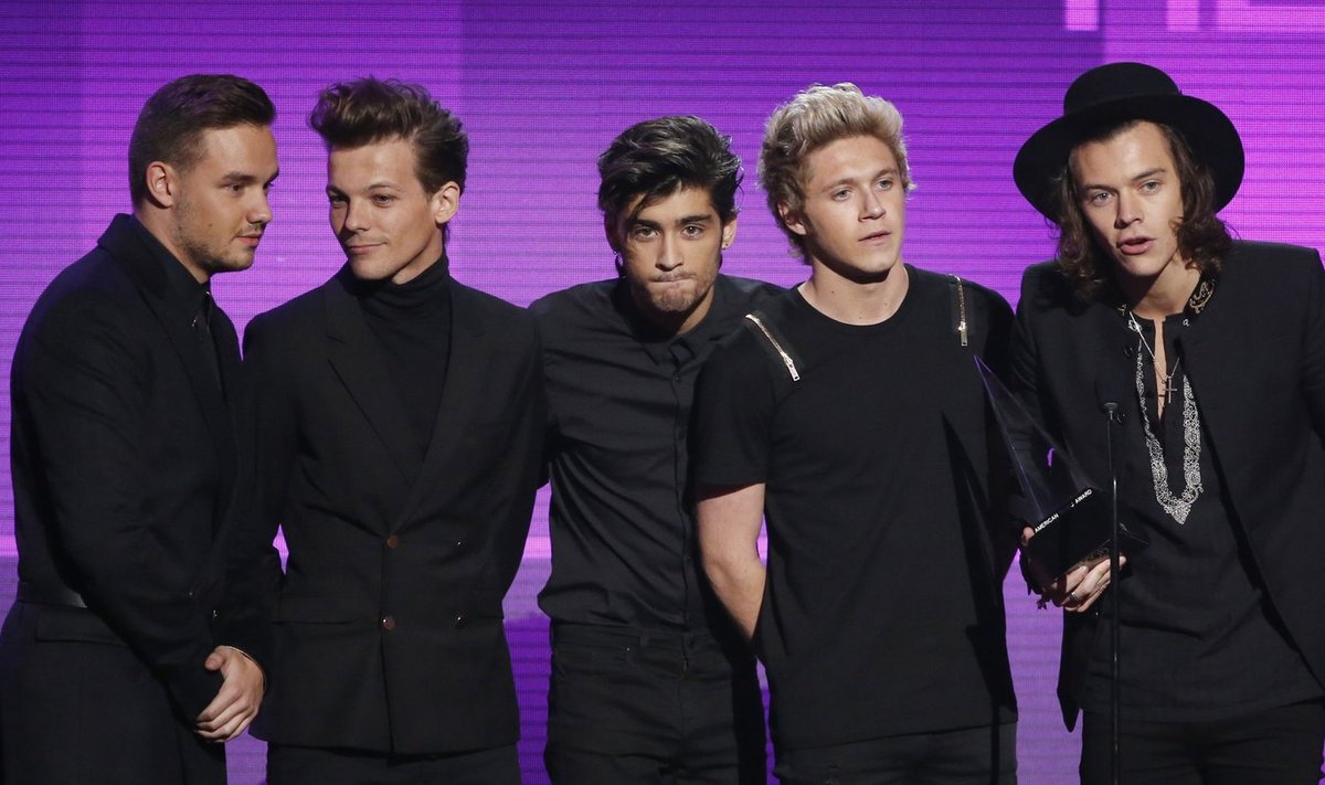 One Directioni liikmed Liam Payne, Louis Tomlinson, Zayn Malik, Niall Horan ja Harry Styles 2014. aastal