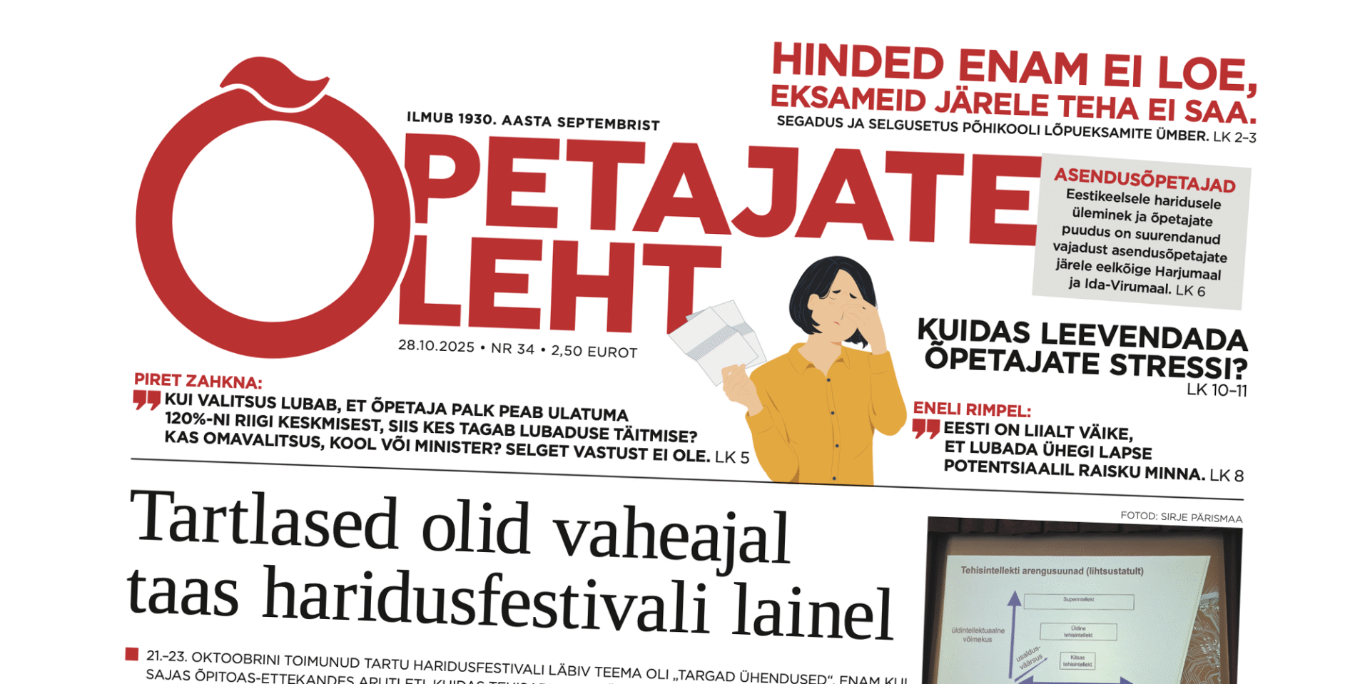 Õpetajate Leht 28. oktoobril - Õpetajate Leht