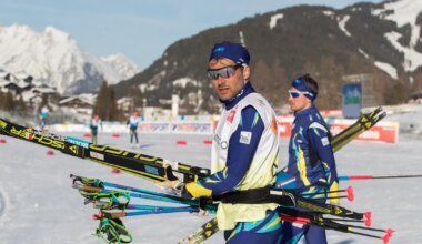 Andrus Veerpalu tegutseb laskesuusavõistlusel ukrainlaste abimehena