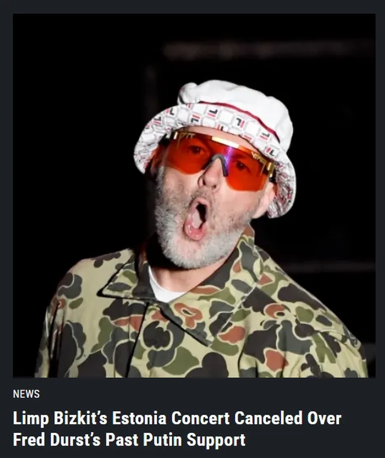 Stereogum kajastab uudist Limp Bizkiti Tallinna kontserdi tühistamisest.