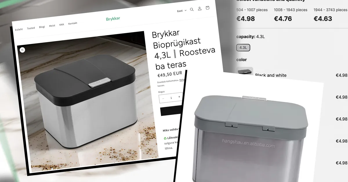 ÜLEHINNATUD VÕI MITTE? ⟩ 5-eurost prügikasti müüakse Eestis 50 euroga? Brykkar lükkab süüdistused ümber