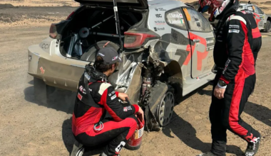 VIDEO ⟩ Poodiumikohast unistanud Katsuta auto läks enne viimast katset põlema